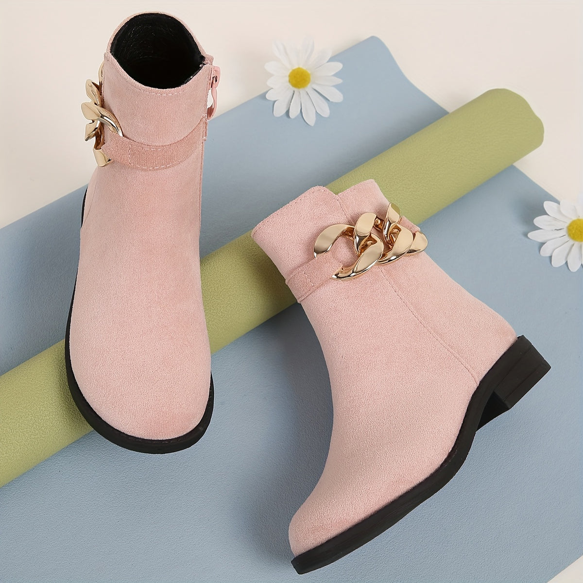 Girls Lightweight Non Slip Boots with Zipper
