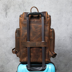Vintage Leather Backpack Large Capacity Outdoor Travel Bag