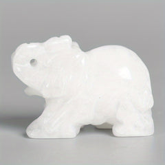 Green Aventurine Jade Stone Crystal Elephant Decoration