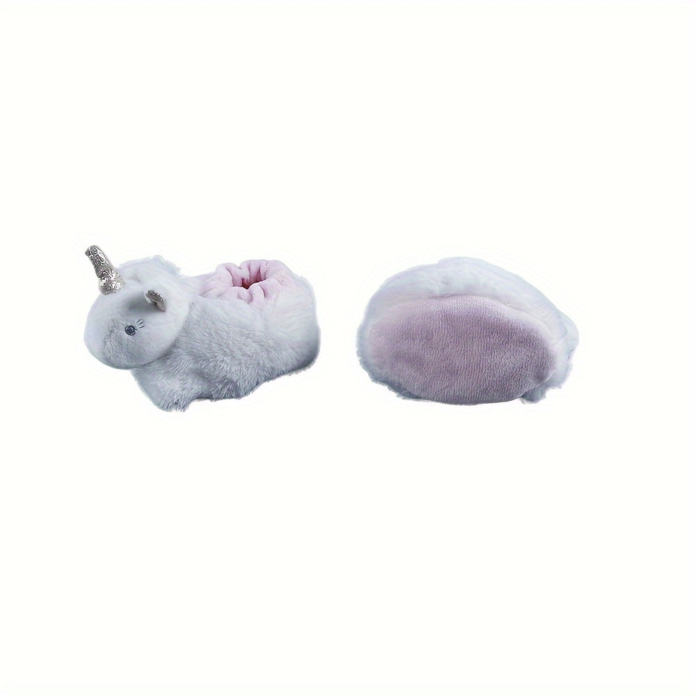 Unicorn Soft Plush Cozy House Slippers for Baby Girls