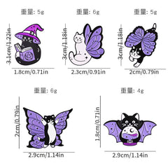 Enamel Butterfly Cat Brooch Women's Animal Pins Kitten Jewelry