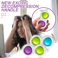 2pcs Fidget Toy Stress Relief & Mini Silicone Sensory Key Chain