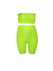 Strapless Tube Top & Shorts Set Women's Plus Stretch 2pcs Set