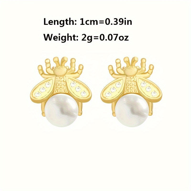 Bee Pearl Earrings For Women Girls