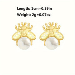 Bee Pearl Earrings For Women Girls