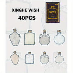 40pcs Paper Bottle Shape Stickers for DIY Scrapbooks Journals & Albums