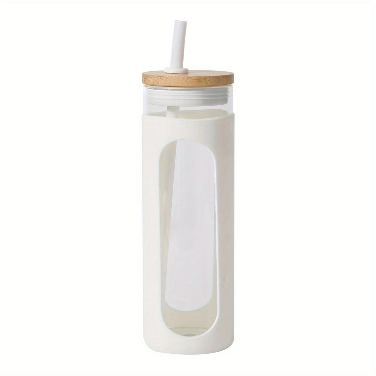 20oz Glass Water Tumbler with Straw and Sleeve Bamboo Lid Reusable Cup