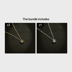 Golden Silver Star Pendant Alloy Necklace