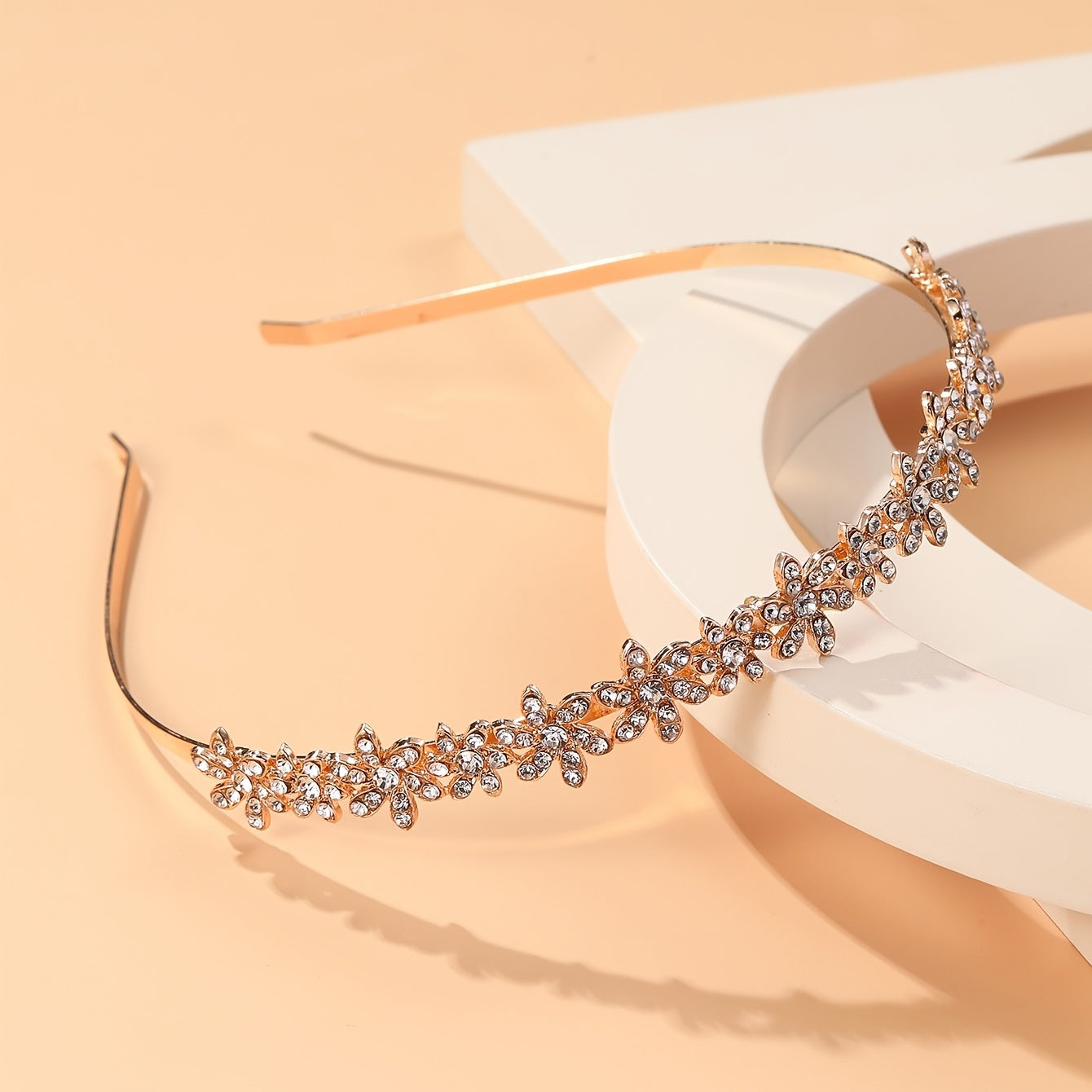 Alloy Rhinestone Flower Hair Hoop Head Jewelry Women Hair Accessories
