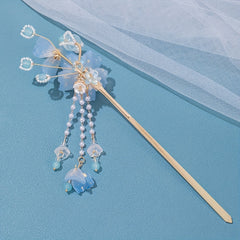 Flower Hairpin Women's Hair Headdress Beaded Tassel Hair Accessories