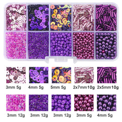 10 Grids Rice Bead Sequins Pearl Material Pack 1 Box
