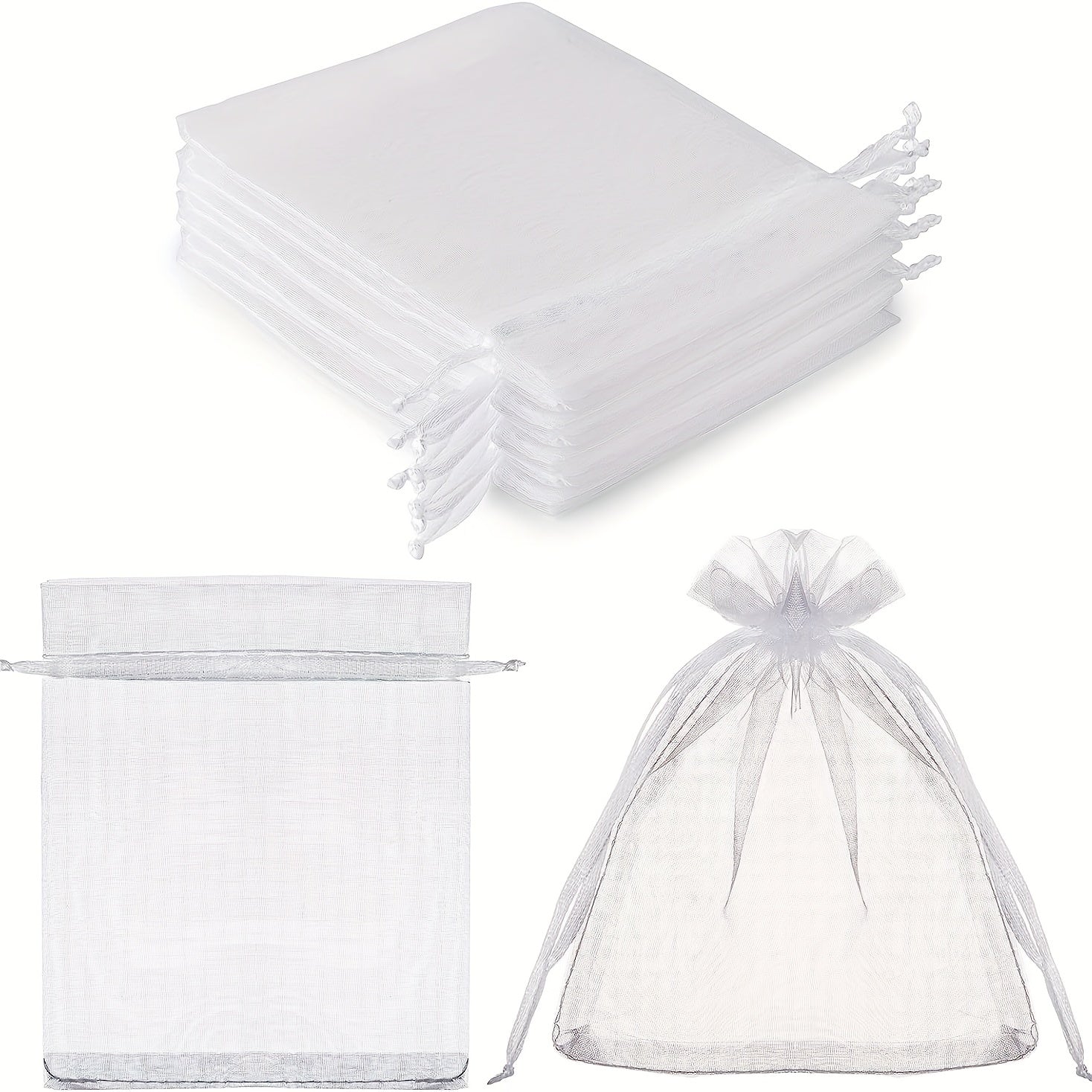 100pcs Organza Jewelry Bags Drawstring Little Mesh Gift Pouches Mini Candy Bags