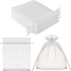 100pcs Organza Jewelry Bags Drawstring Little Mesh Gift Pouches Mini Candy Bags