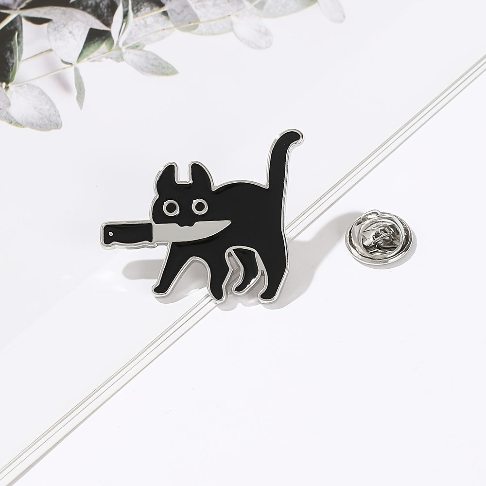 Cat Cartoon Enamel Pins for Backpacks Lapel Funny Brooch Gift