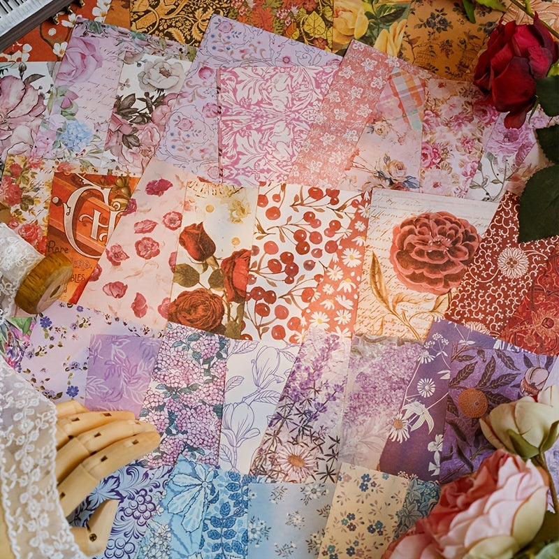 100pcs Plant Flower DIY Decorative Paper Crafting Collage Projects