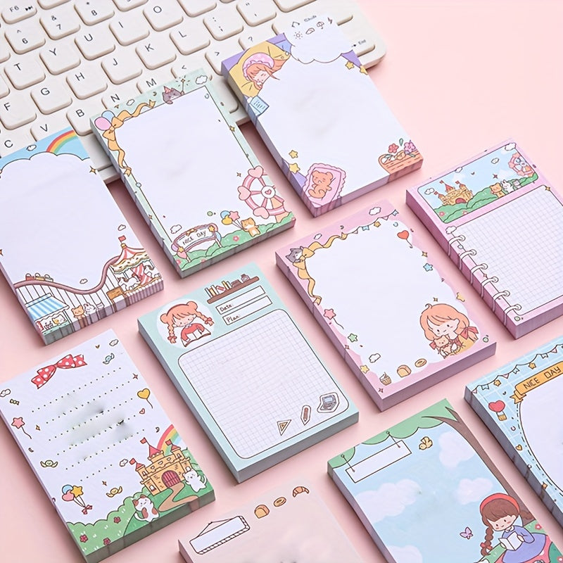 100 Sheets Cartoon Sticky Notes Self-adhesive Stationery