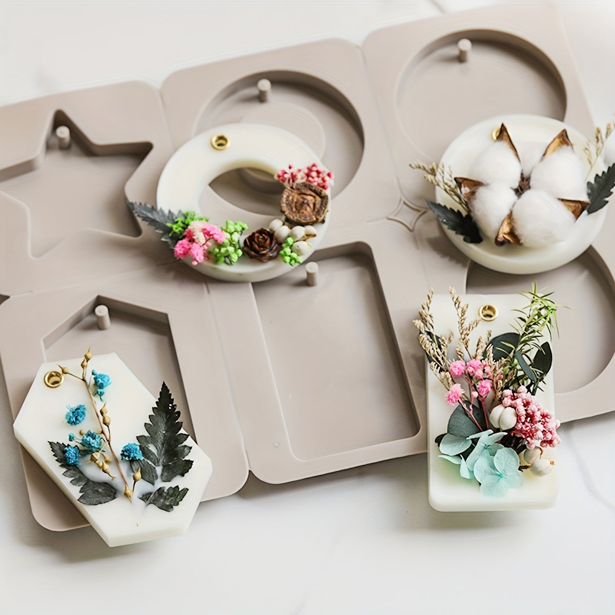 Flower Aromatherapy Gypsum Diffuser Stone Hanging Sign Silicone Mold