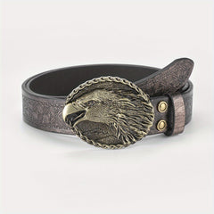 Men's Eagle Belt PU Leather Floral Belt Casual Jeans Western Cowboy Waist Strap