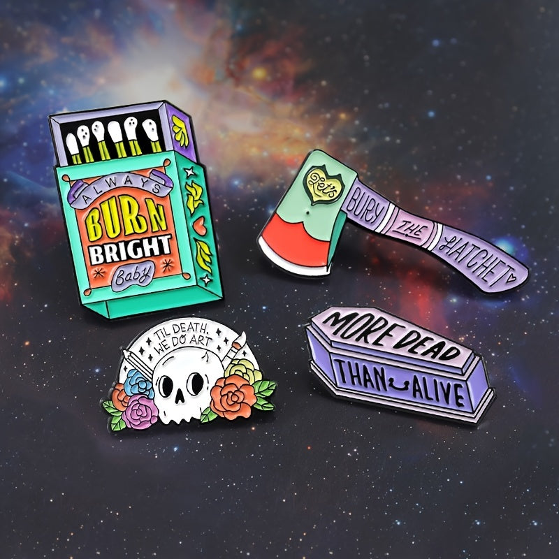Coffin Match Brooch Cartoon Pins For Jackets