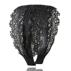 Wide Lace Headband Hair Band With Teeth Women's Headband Lace Floral Hair Hoop