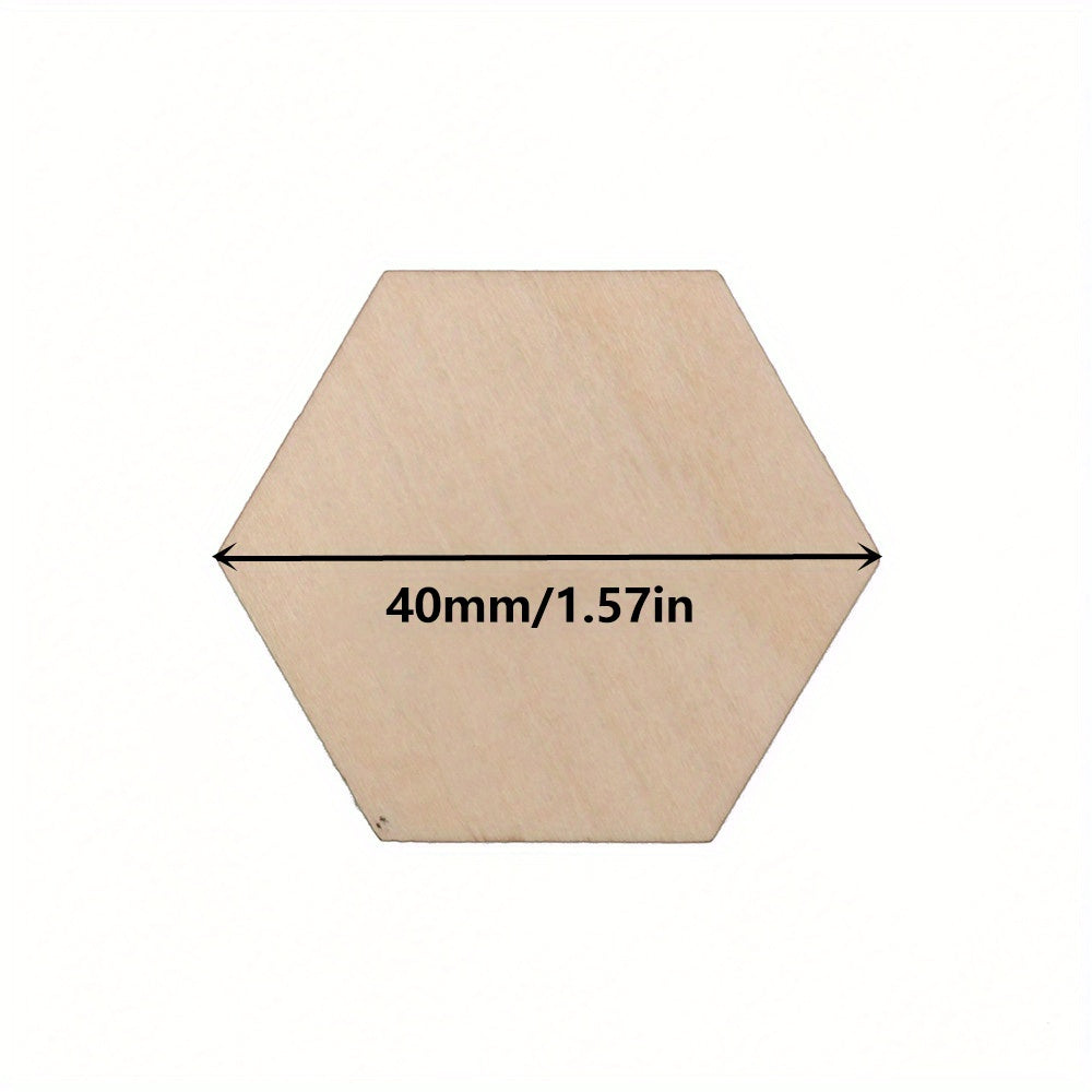 20pcs Wooden Hexagons for Painting Decoration