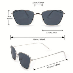 Square Metal Sunglasses for Men Women UV400