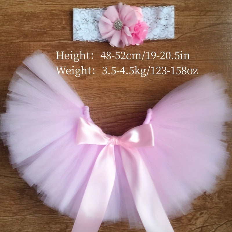 Newborn Photography Outfit Puffy Tutu Skirt & Headband Set