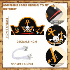 12pcs Pirate Costume Set with Hats for Parties and Halloween
