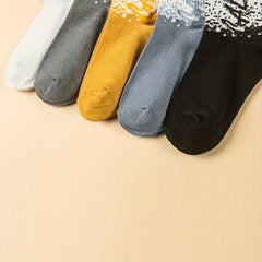 5 Pairs Letter Print Sports Socks for Women
