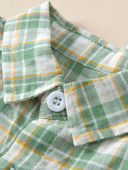 Boys Casual Plaid Long Sleeve Shirt for Autumn & Spring Kids Clothes