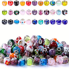 30-50-100pcs 15x11mm Large Hole Glass Bead Loose Bead DIY Jewelry Accessories