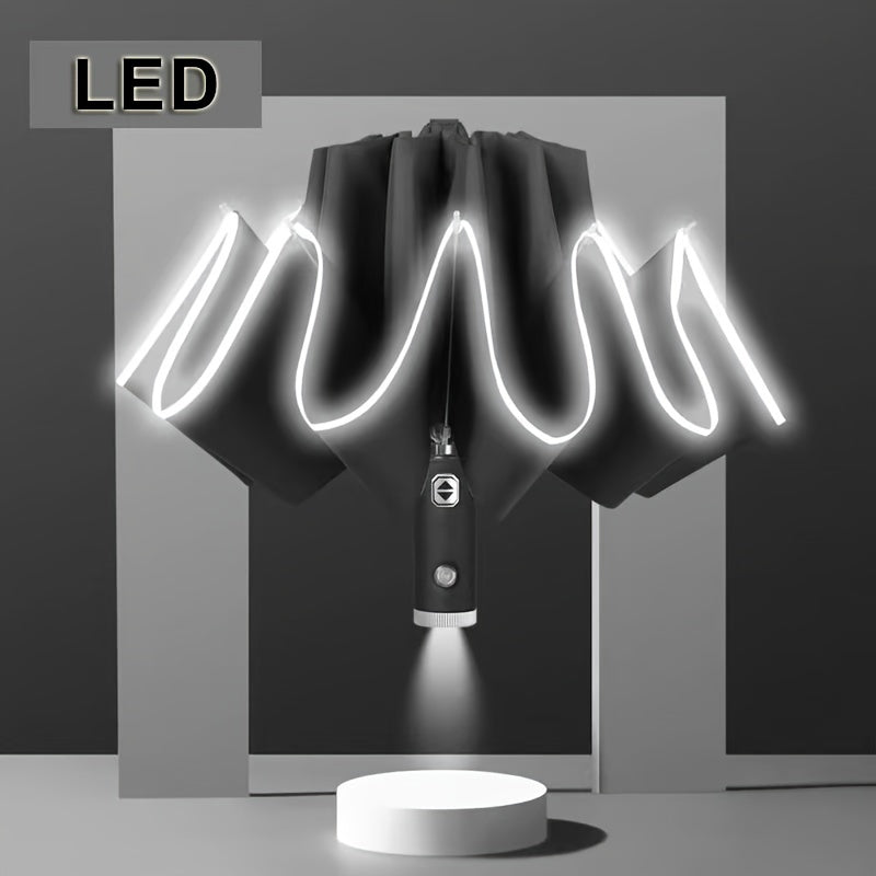 LED Light Folding Auto Umbrella