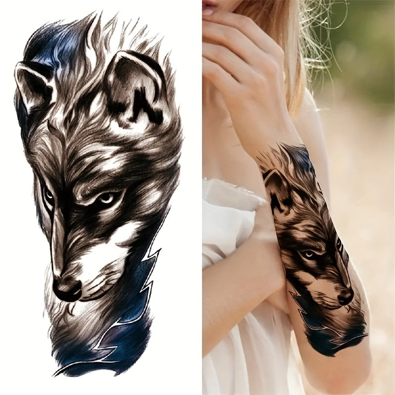 Waterproof Wolf Pattern Temporary Tattoo For Men Women