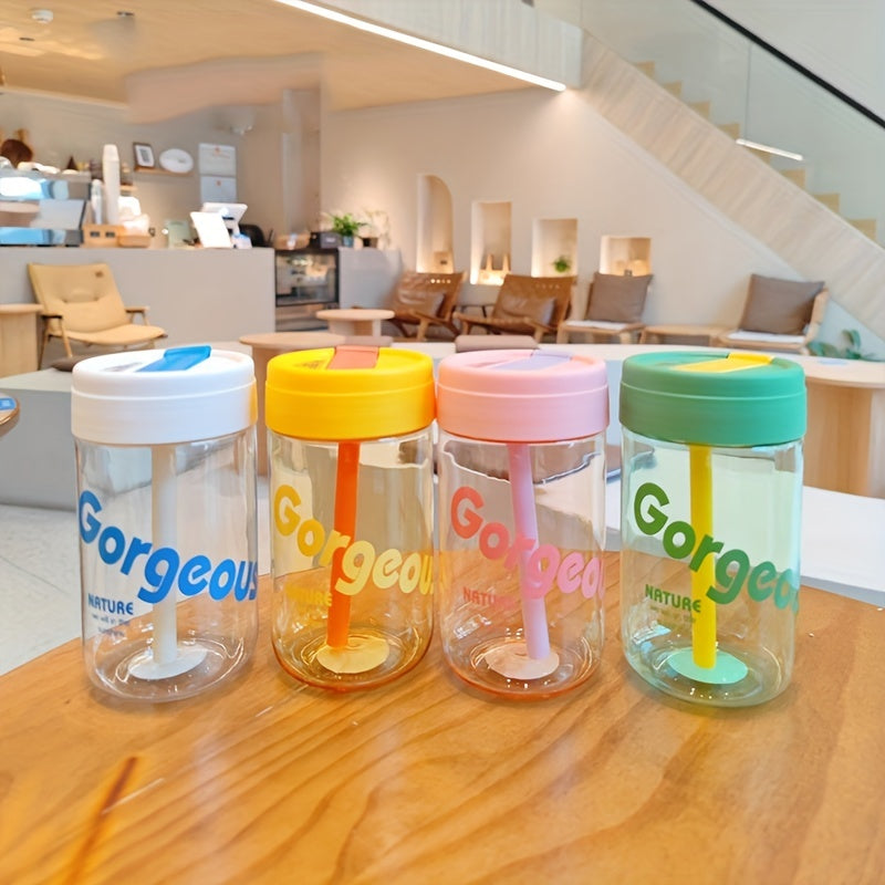 600ml Big Belly Straw Cup Portable Plastic Water Cup for Office Home Outdoor