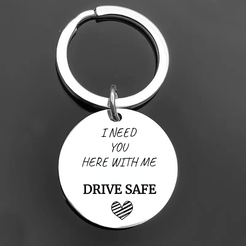 1pc 18inch DRIVE SAFE Keychain Gift From Mom Dad To Son Daughter Friends