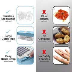 14pcs Vegetable Chopper Multifunctional Slicer Cutter With Container