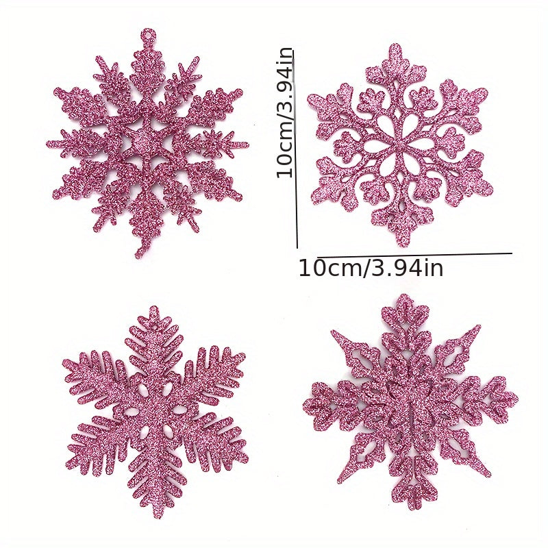Snowflakes Christmas Decorations Glitter Powder Hanging Snowflake Decorations