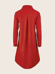  Women's Button Up Shirt Dress With Pocket