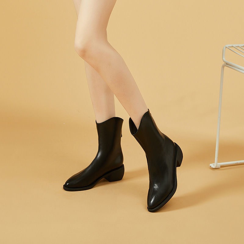 British Style Faux Leather Chelsea Boots Soft Sole Ankle Boots
