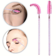 100pcs Mascara & Lipstick Applicator Wands Crystal Lip Gloss Brush Lash Spoolies