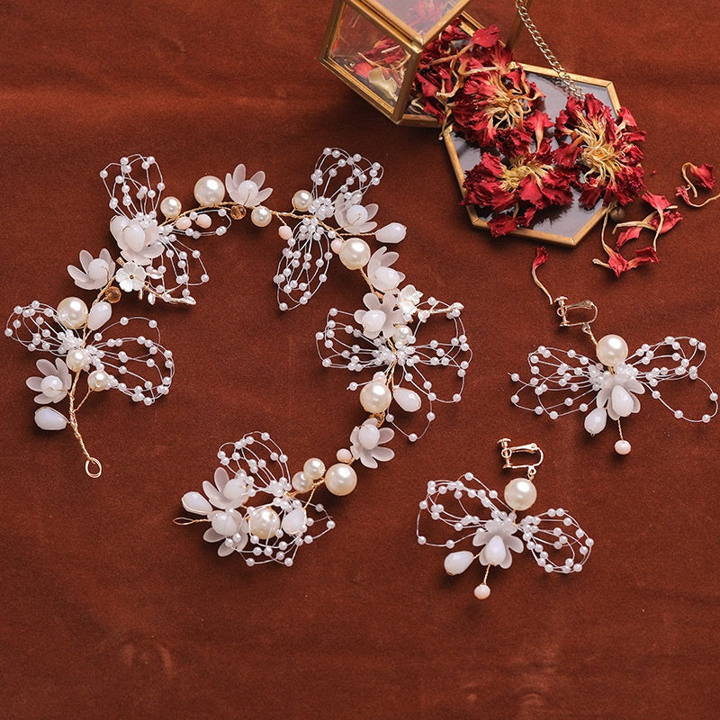 Single Pearl Hair Vine Headband Bridal Wedding Hair Accessory