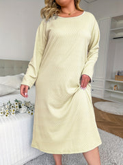  Wave Print Long Sleeve Nightdress