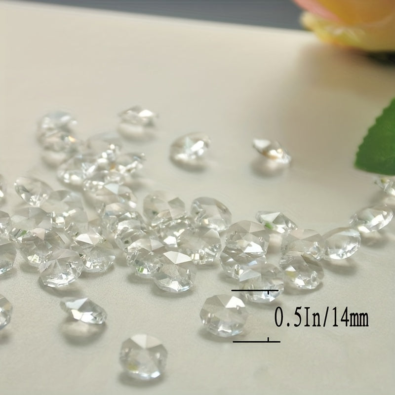 100pcs 1.0 55inch Transparent Octagonal Beads for Chandelier Curtain Ties