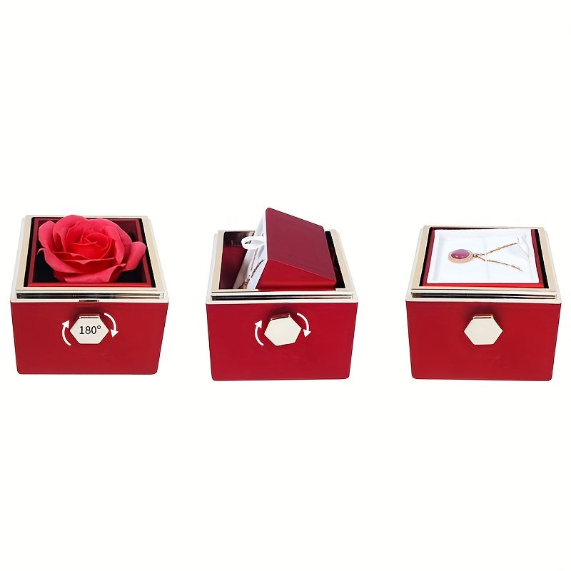 Rose Scented Soap Flower Jewelry Box Painted Single Flower Box