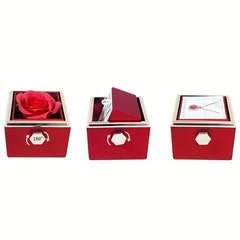 Rose Scented Soap Flower Jewelry Box Painted Single Flower Box