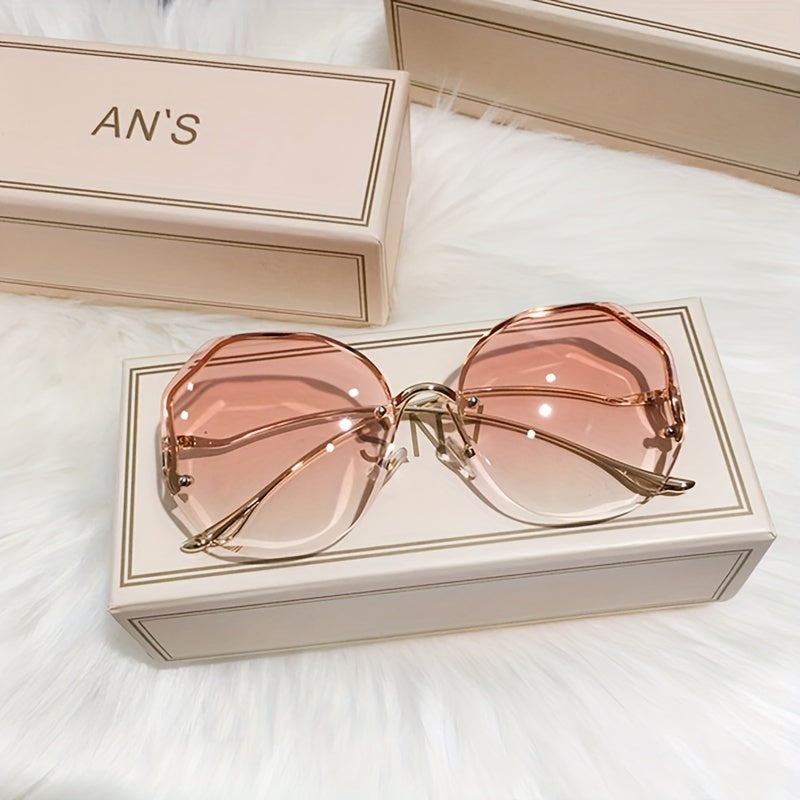 Ombre Rimless Sunglasses UV400 Sun Shades for Women