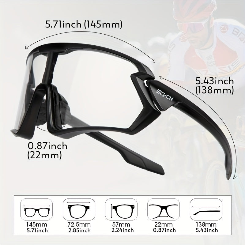 SCVCN Photochromic Cycling SunGlasses Men Road Mountain Running