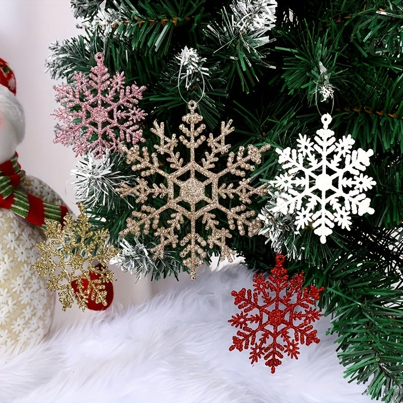 10pcs Christmas Snowflakes Tree Decor Hangings 3.9INCH