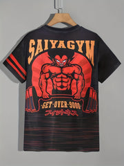 Men's Weightlifting 3D Print Stretch Tee for Summer Outdoor Activities