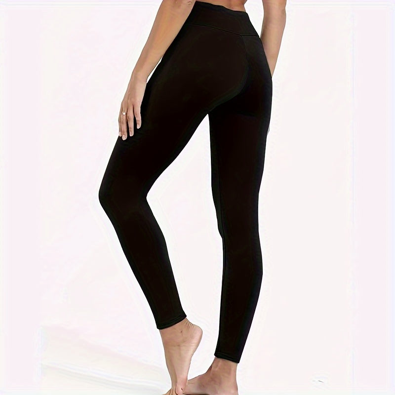 Plush Lined Opaque High Waist Thermal Leggings Women's Stockings